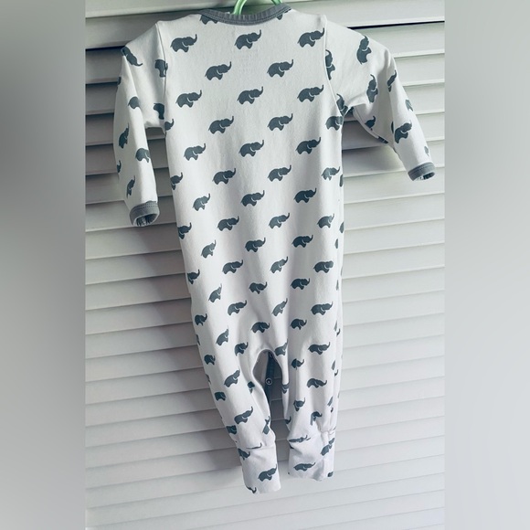 Monica + Andy Organic Cotton Snap Front Coverall-3-6Months Elephant - Picture 2 of 4